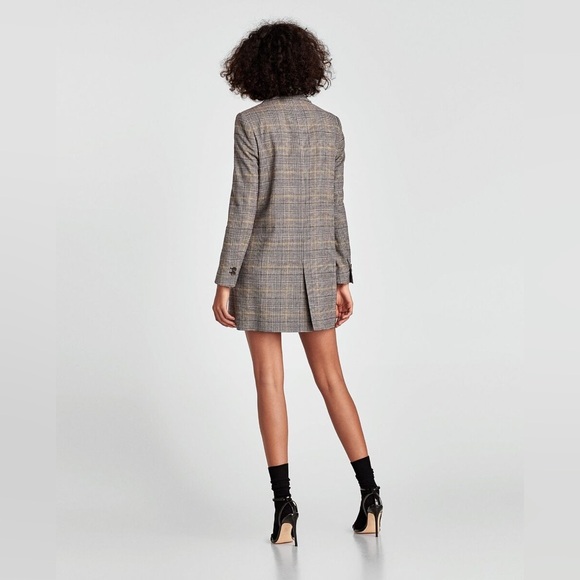 Zara Double Breasted Plaid Jacket - Picture 7 of 8